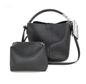 Scarf Tie Handbag Large- Black