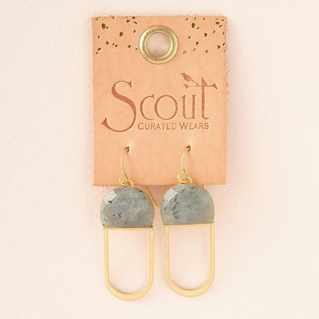Scout Curated Wears Modern Stone Chandelier Earrings - Amethyst