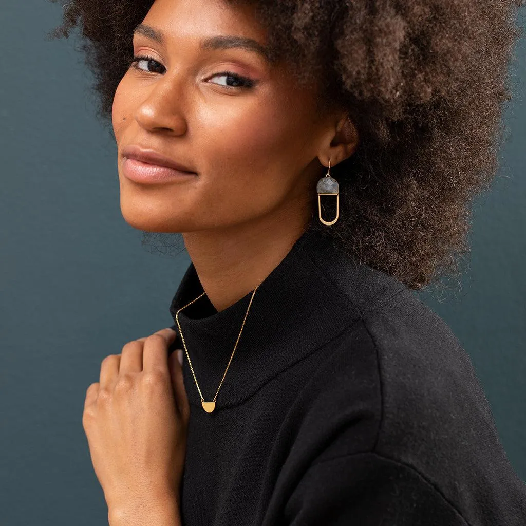 Scout Curated Wears Modern Stone Chandelier Earrings - Amethyst