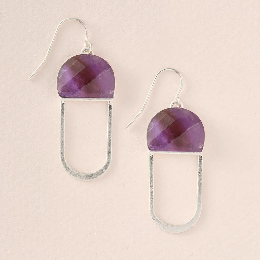 Scout Curated Wears Modern Stone Chandelier Earrings - Amethyst