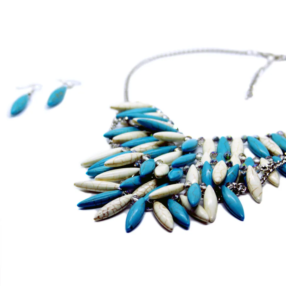 Seduction: Cascading Stone-Bead Necklace Set