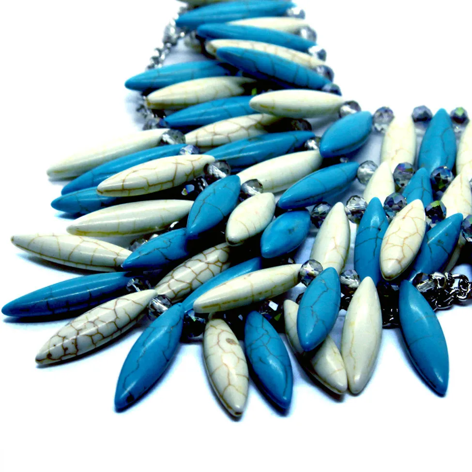 Seduction: Cascading Stone-Bead Necklace Set