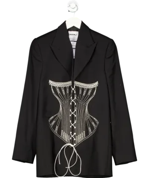 Seen Users Black Embroidered Corset Blazer UK XS/S