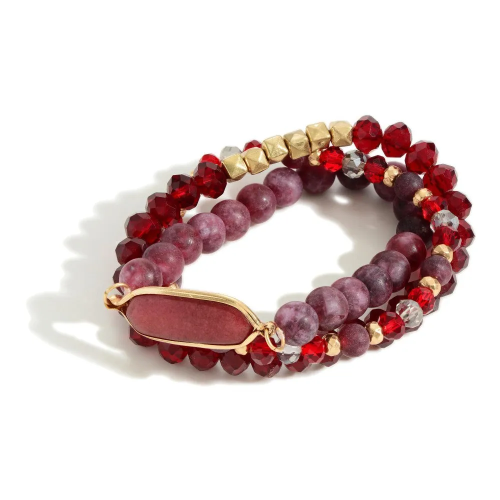 Semi Precious Beaded Bracelet Set