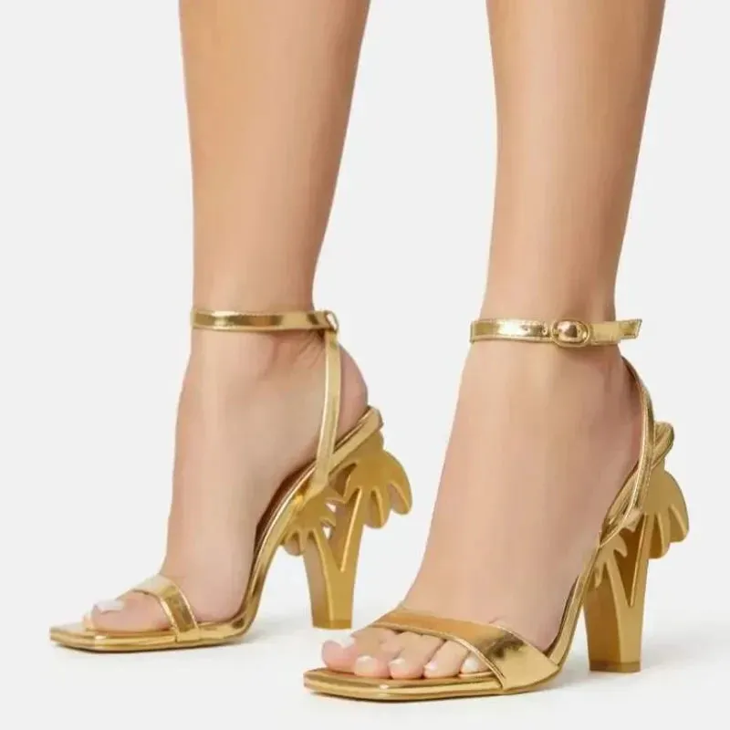 Sexy Ankle Strap Women's Fretwork Heels Sandals Summer