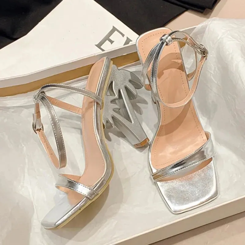 Sexy Ankle Strap Women's Fretwork Heels Sandals Summer