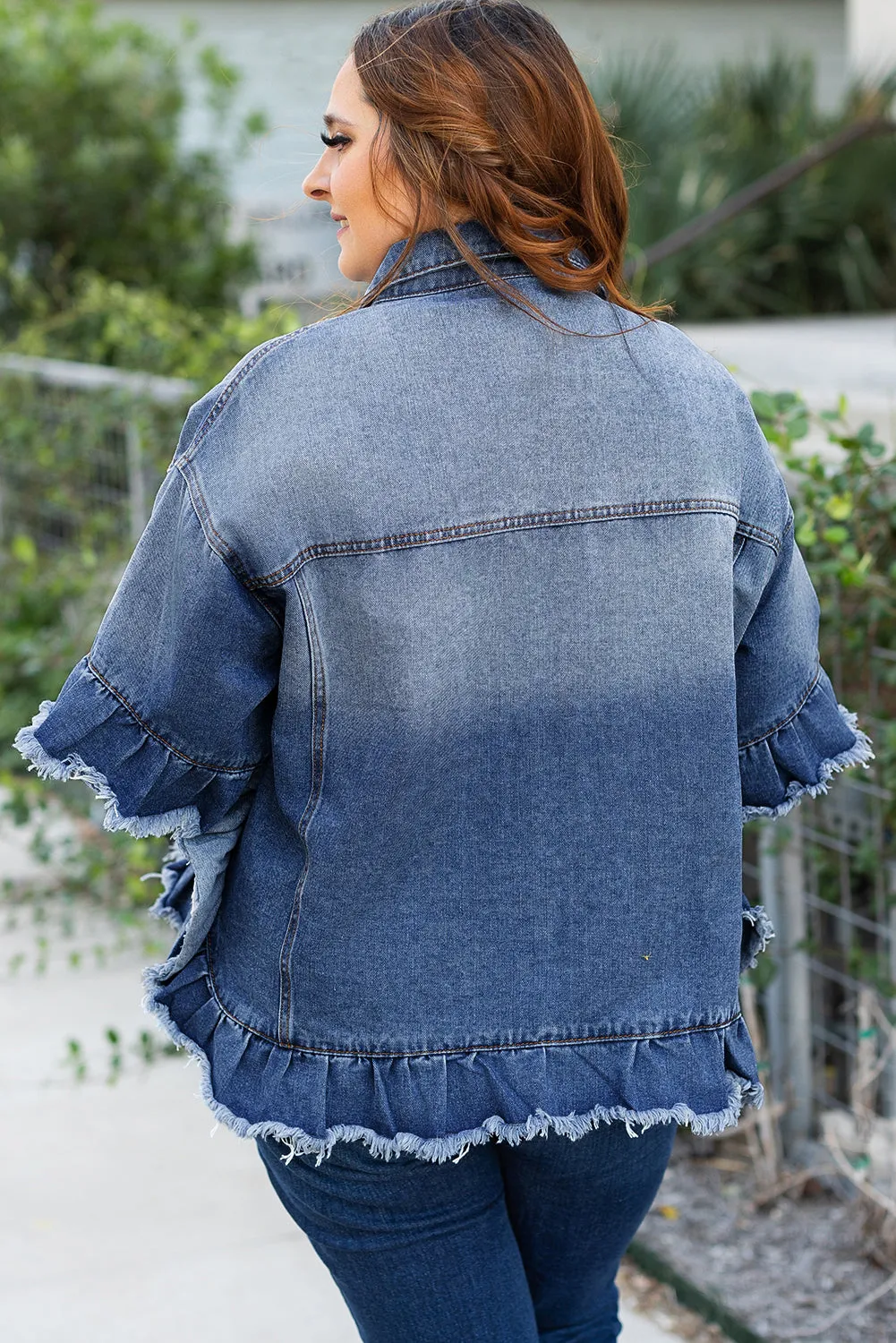 Short Sleeve Plus Size Denim Jacket