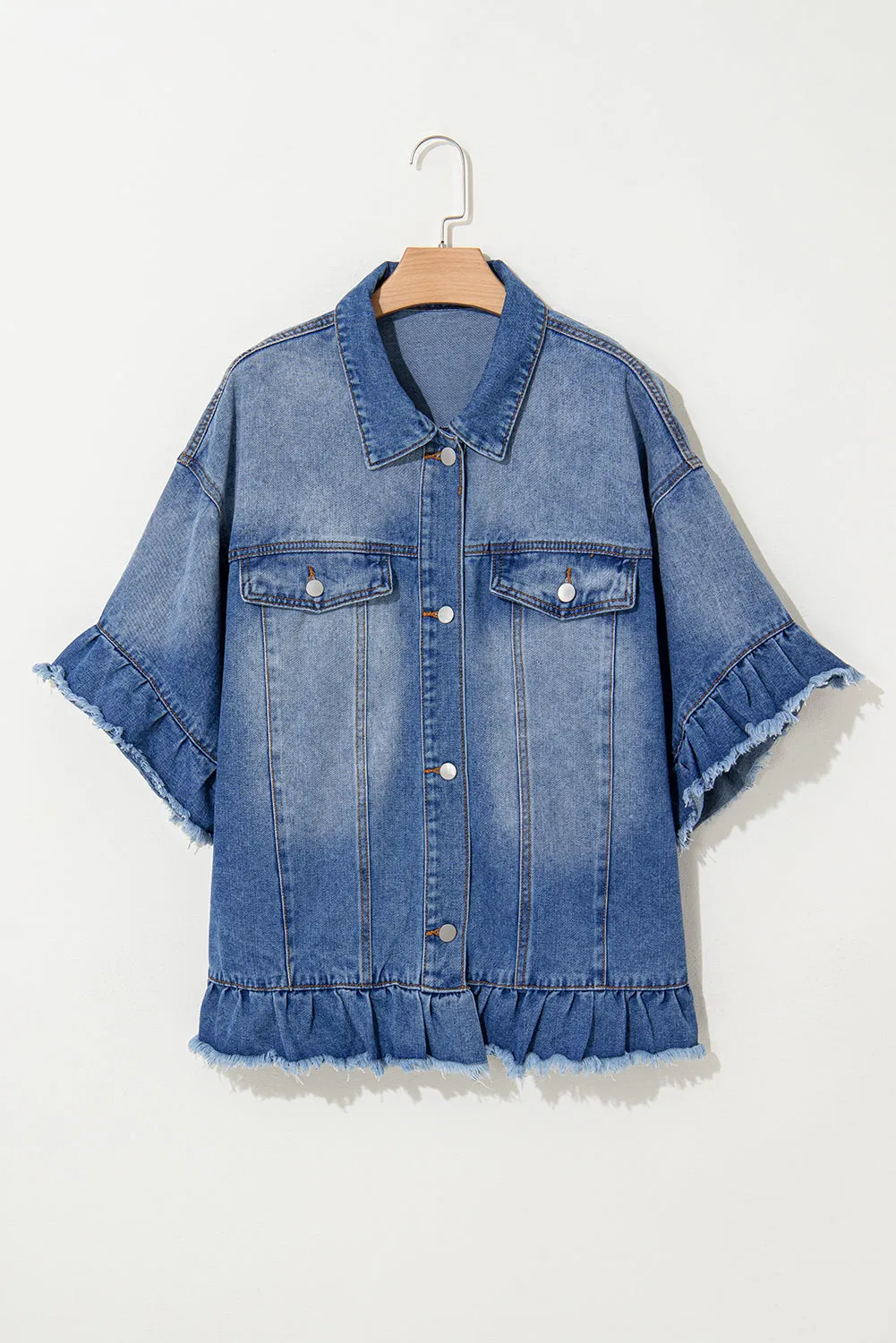 Short Sleeve Plus Size Denim Jacket