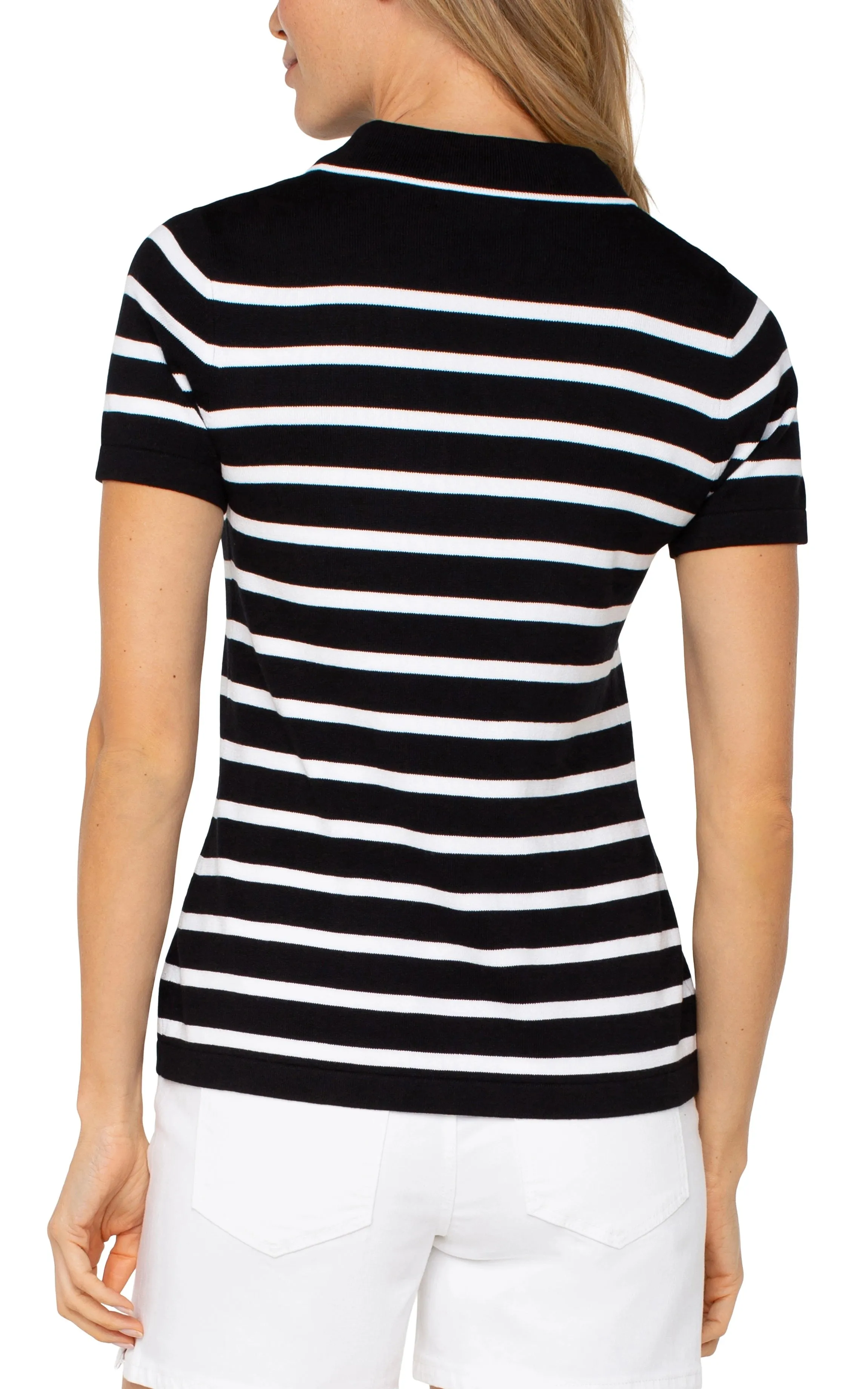 Short-Sleeve Stripe Sweater