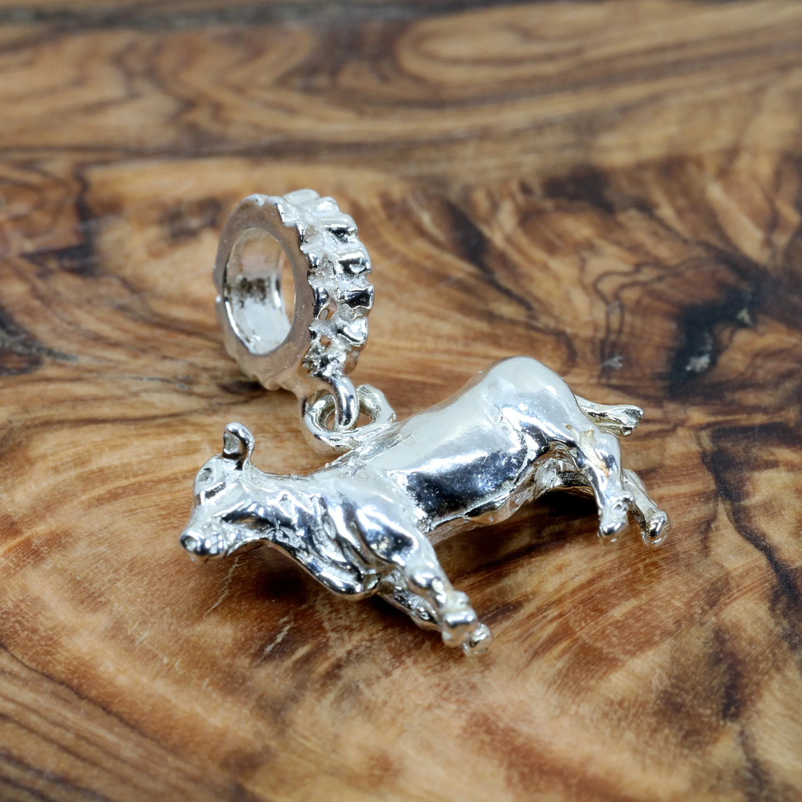 Show Heifer Slide Charm in 925 Sterling Silver for her slide bracelet