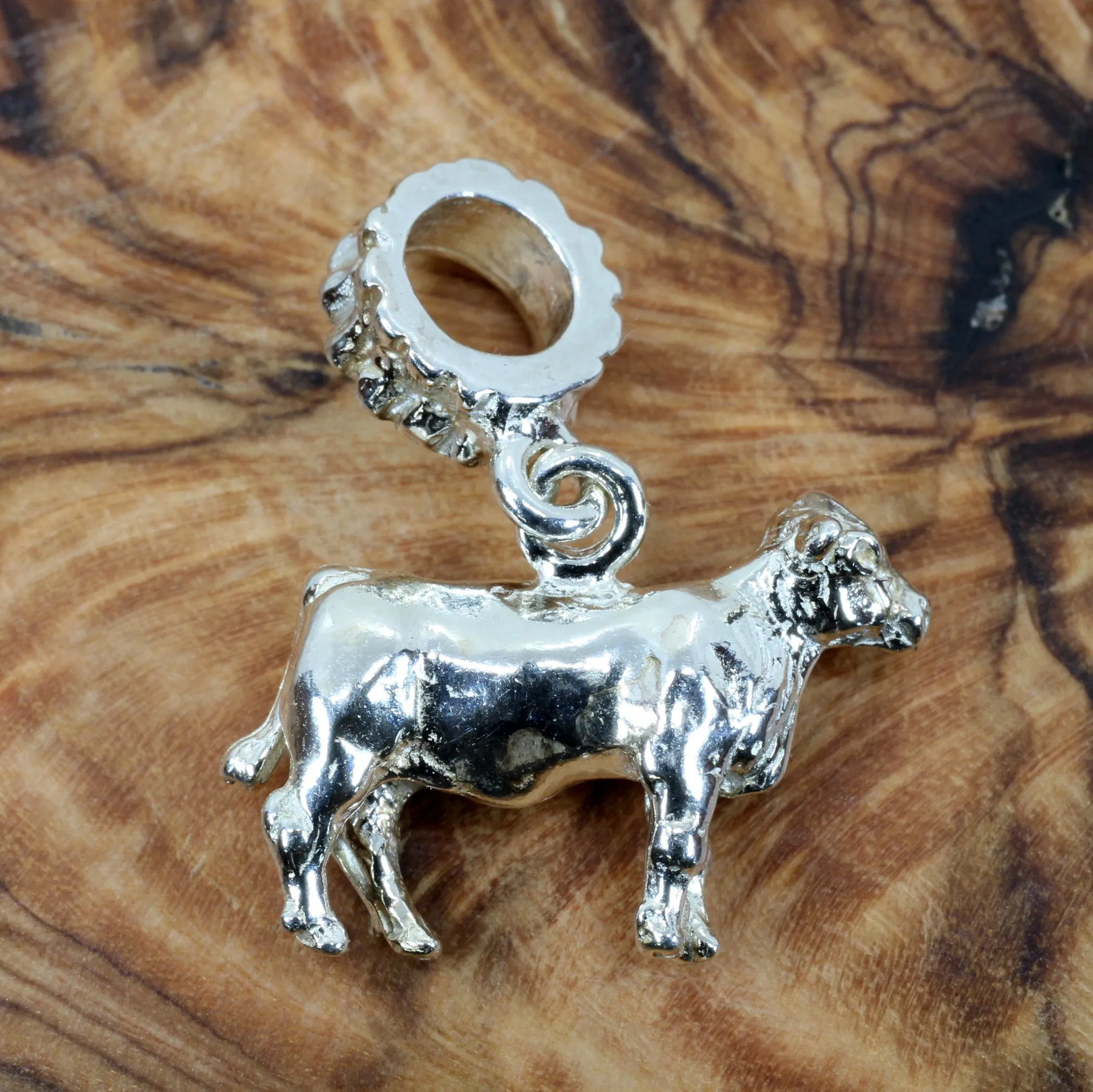 Show Heifer Slide Charm in 925 Sterling Silver for her slide bracelet