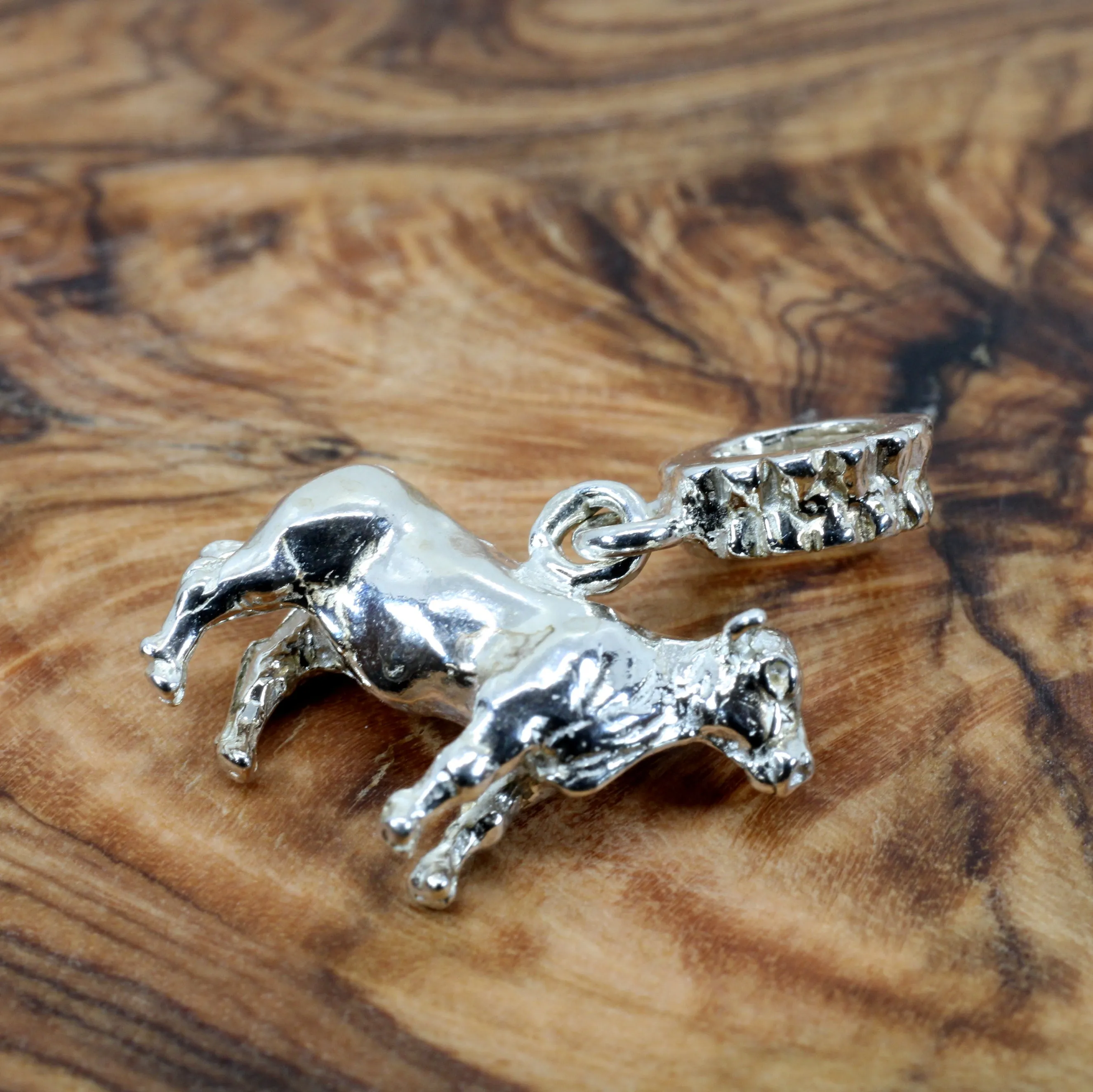 Show Heifer Slide Charm in 925 Sterling Silver for her slide bracelet