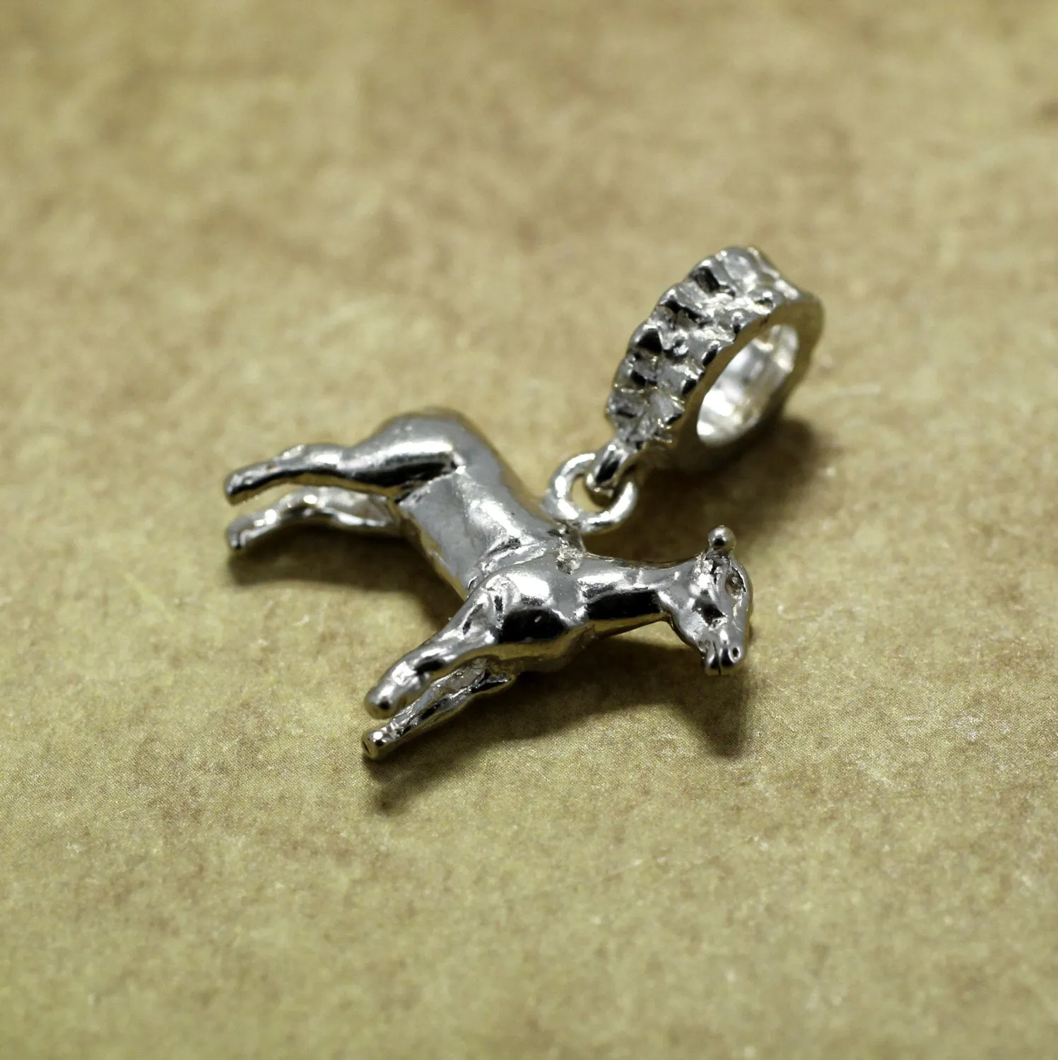 Show Lamb Slide Charm in 925 Sterling Silver