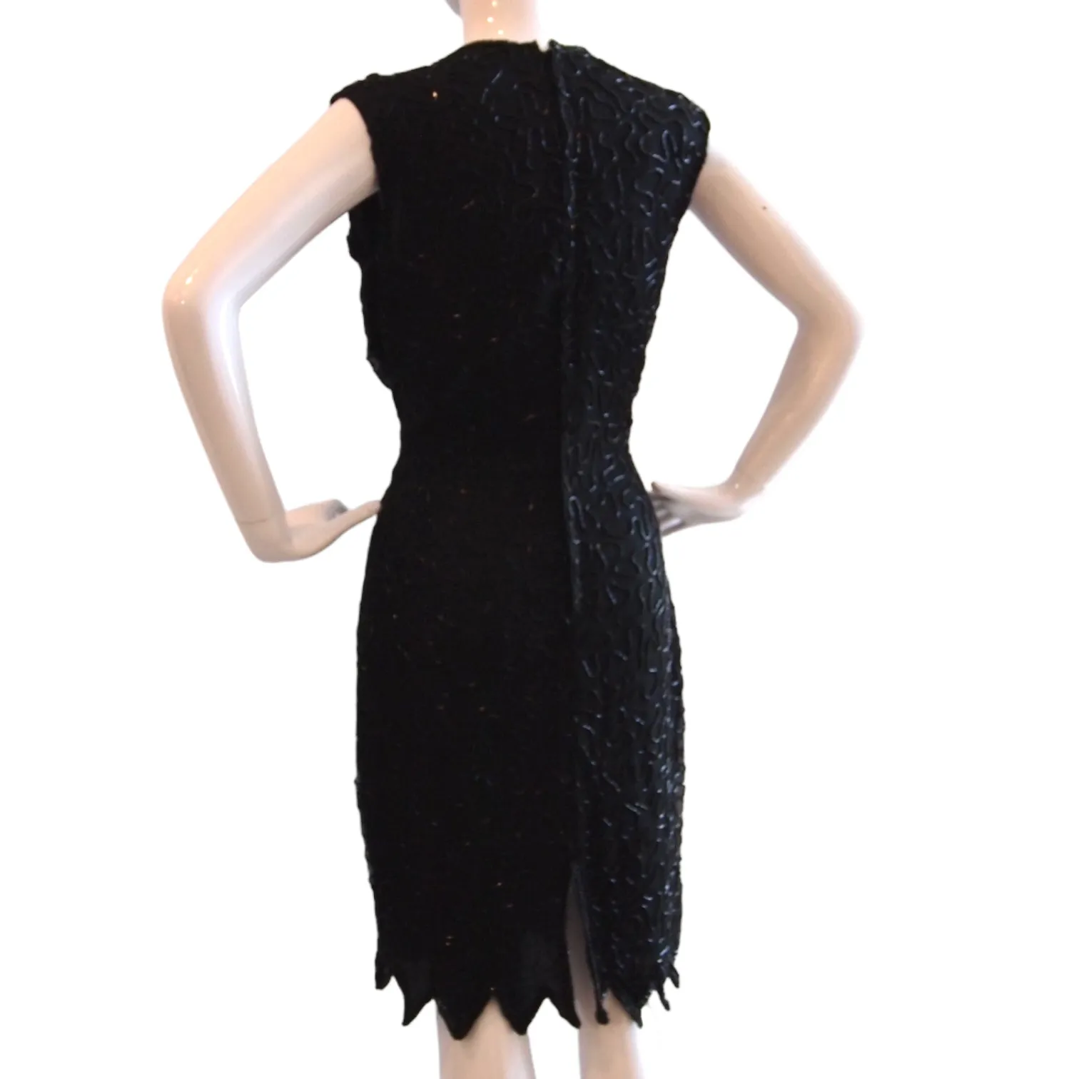 Silent Stunner Black Sequinned  Cocktail Dress