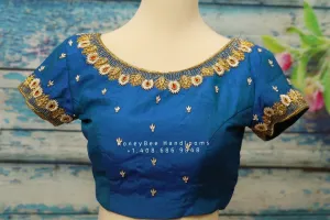 Silk saree blouse | bridal blouse | Saree Blouse | Blouse | Silk Blouse | Maggamwork blouse | Heavy work blouse HoneyBee Handlooms