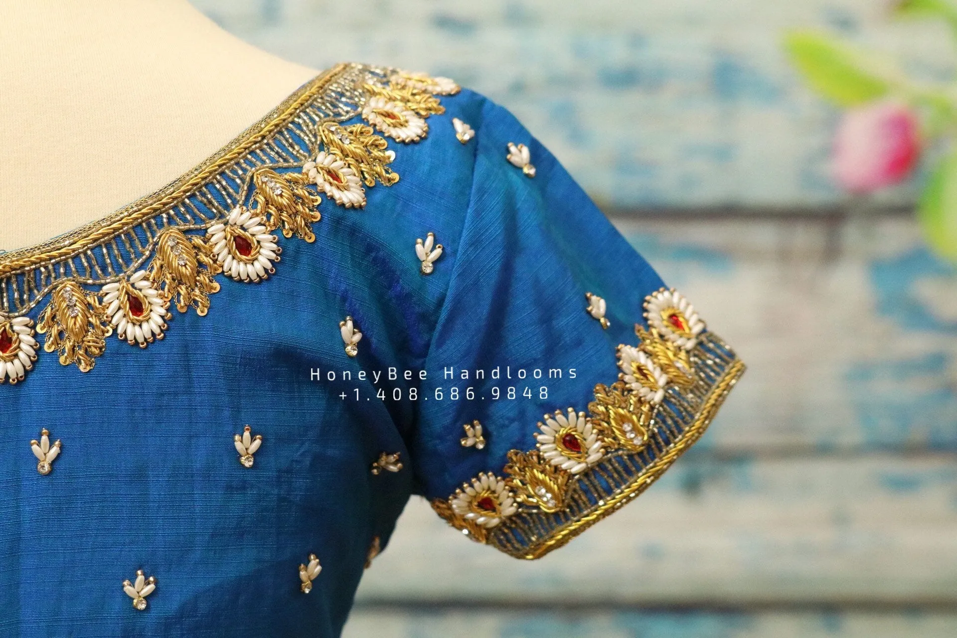 Silk saree blouse | bridal blouse | Saree Blouse | Blouse | Silk Blouse | Maggamwork blouse | Heavy work blouse HoneyBee Handlooms