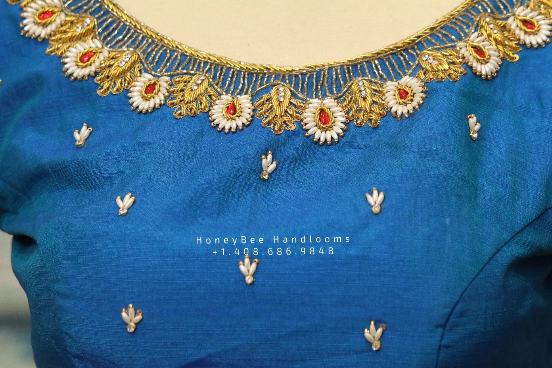 Silk saree blouse | bridal blouse | Saree Blouse | Blouse | Silk Blouse | Maggamwork blouse | Heavy work blouse HoneyBee Handlooms
