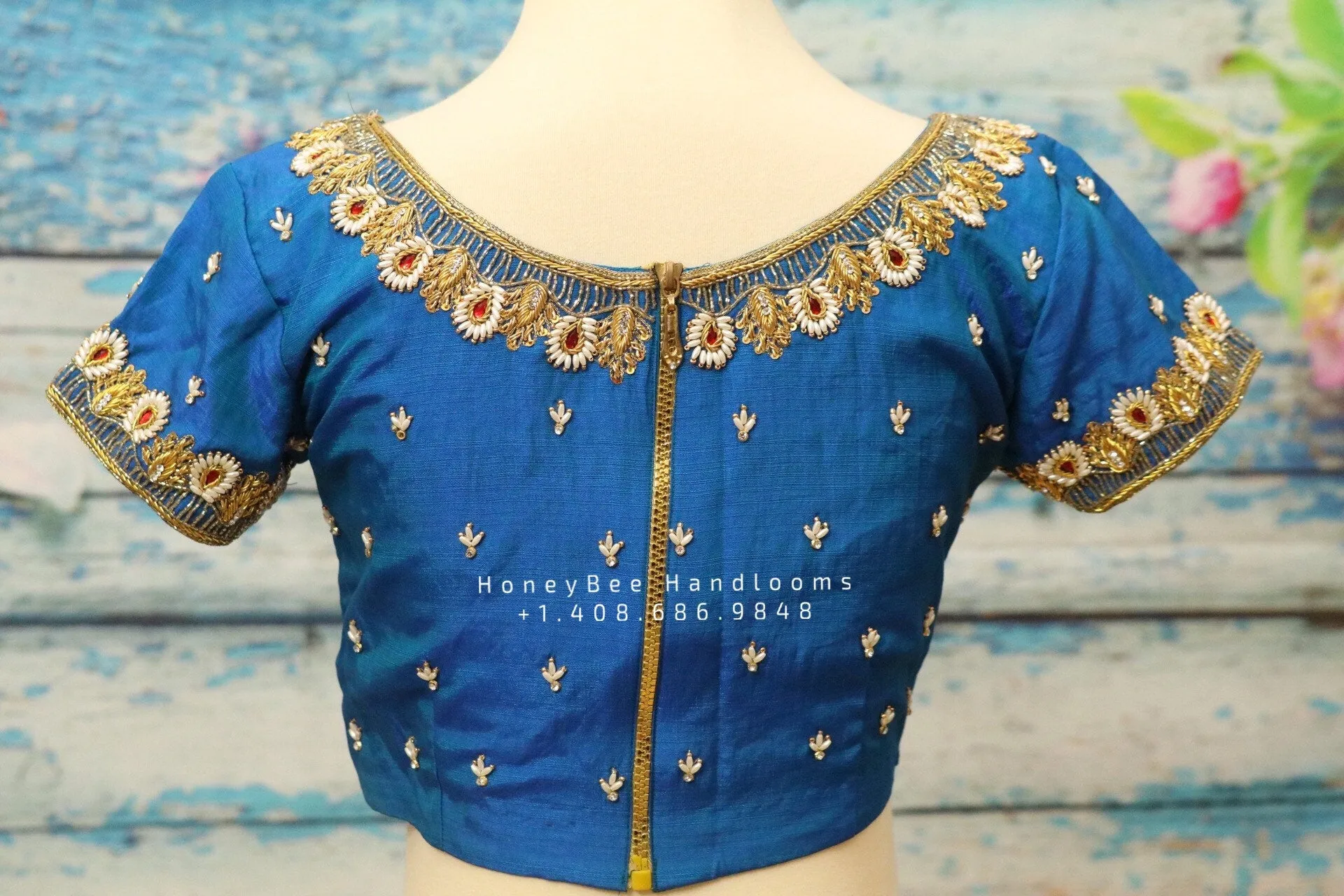 Silk saree blouse | bridal blouse | Saree Blouse | Blouse | Silk Blouse | Maggamwork blouse | Heavy work blouse HoneyBee Handlooms