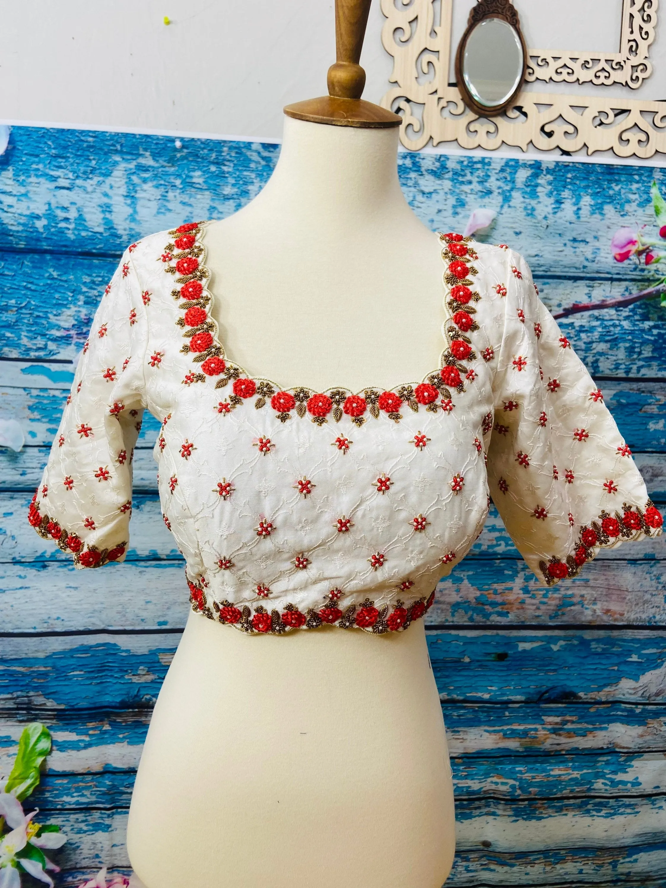Silk Saree Blouse | Silk Blouse | zardhosi work Blouse | Green Saree Blouse | Stitched Saree Blouse | Honeybee Handlooms