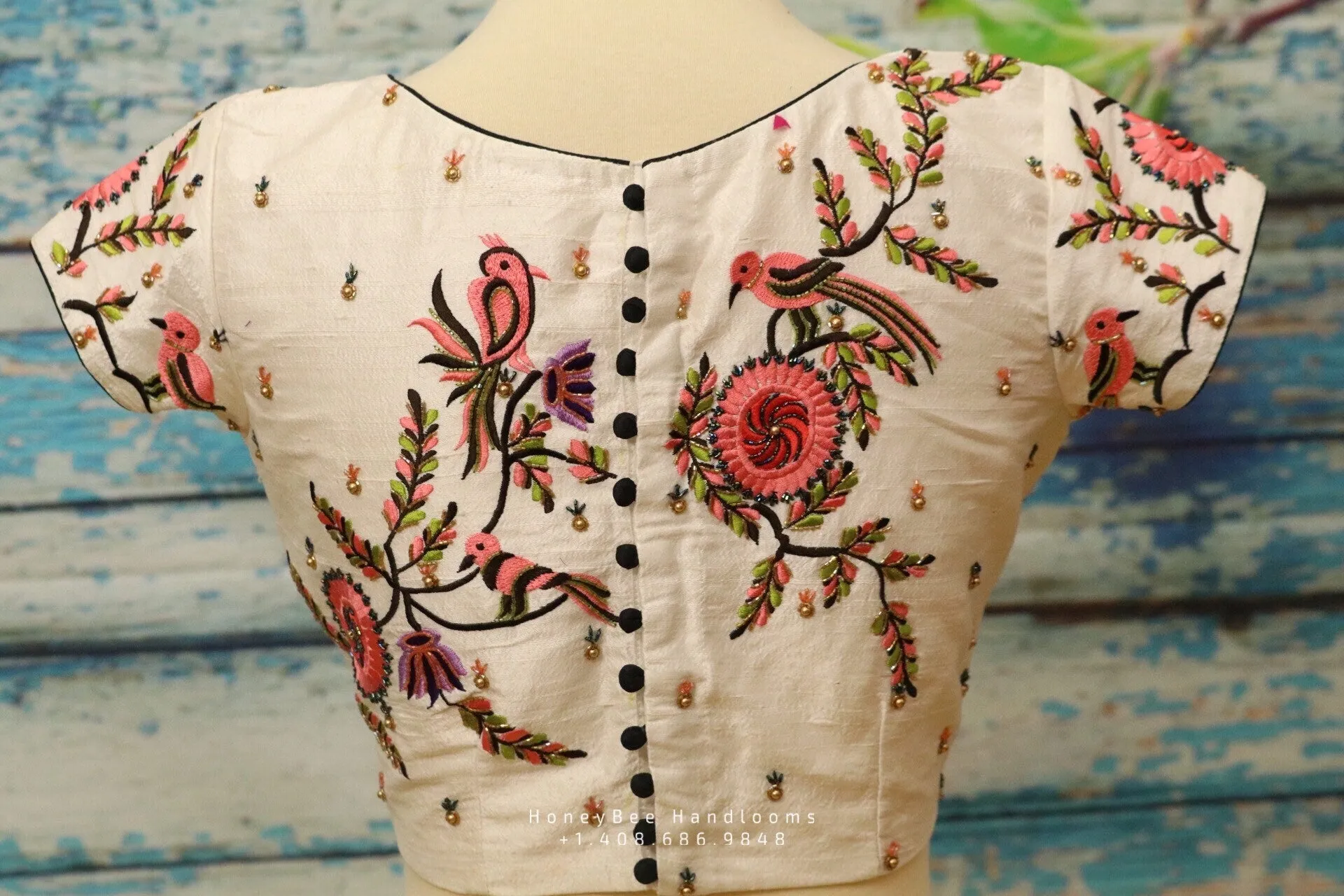 Silk Saree Blouse | Silk Blouse | zardhosi work Blouse | white Saree Blouse | Stitched Saree Blouse | Honeybee Handlooms