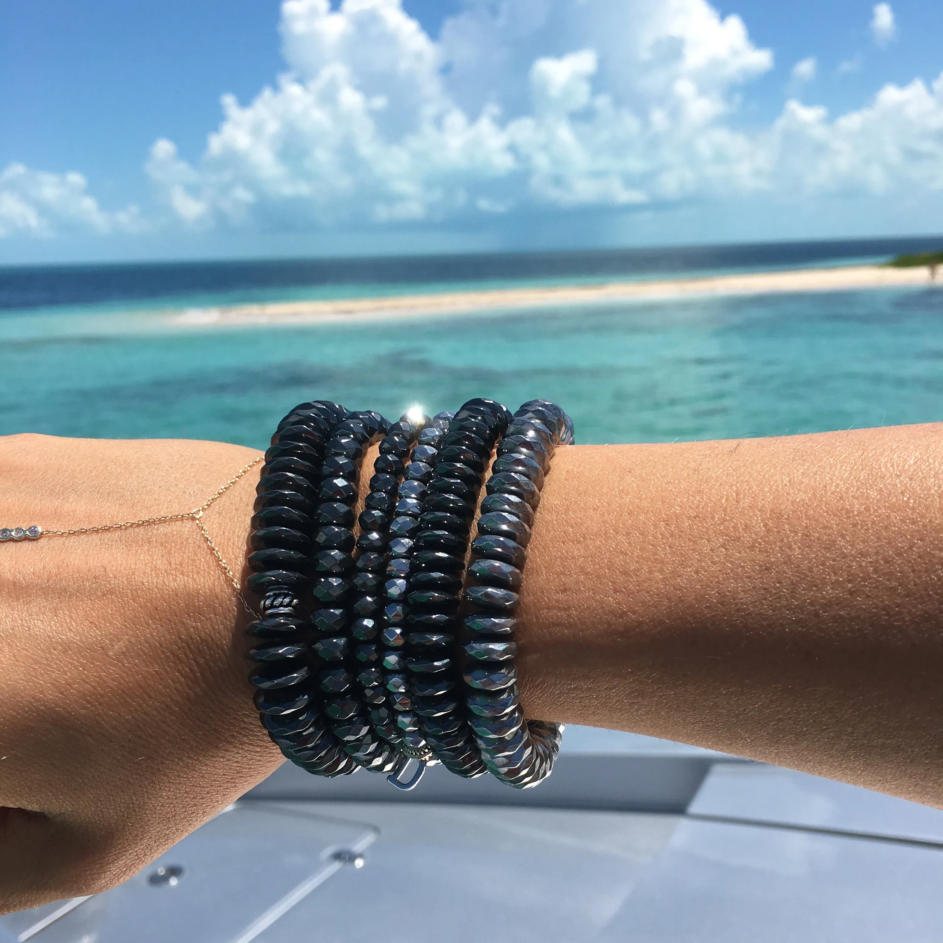 Silver & Gunmetal Hematite Super Stack of 6