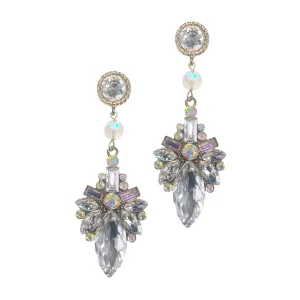 Silver and Crystal Chandelier Earrings: Silver / One Size