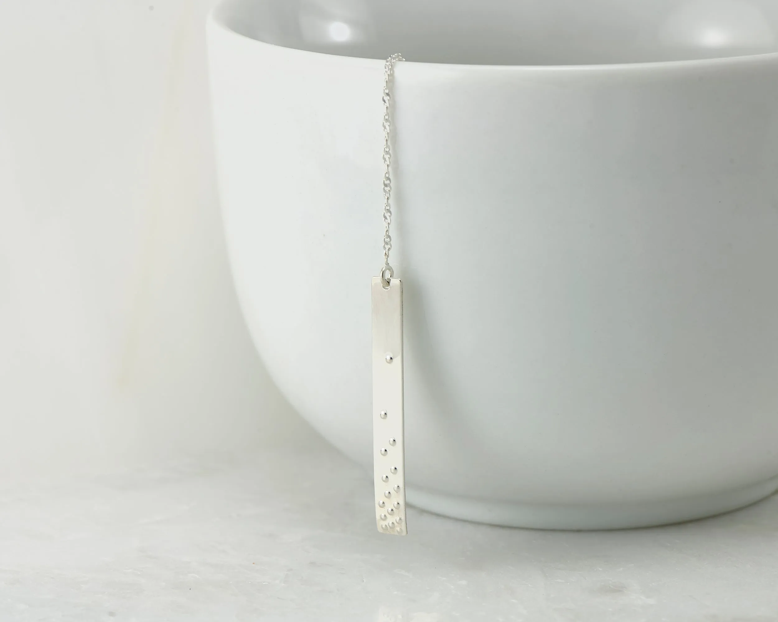 Silver Bar Y-Necklace