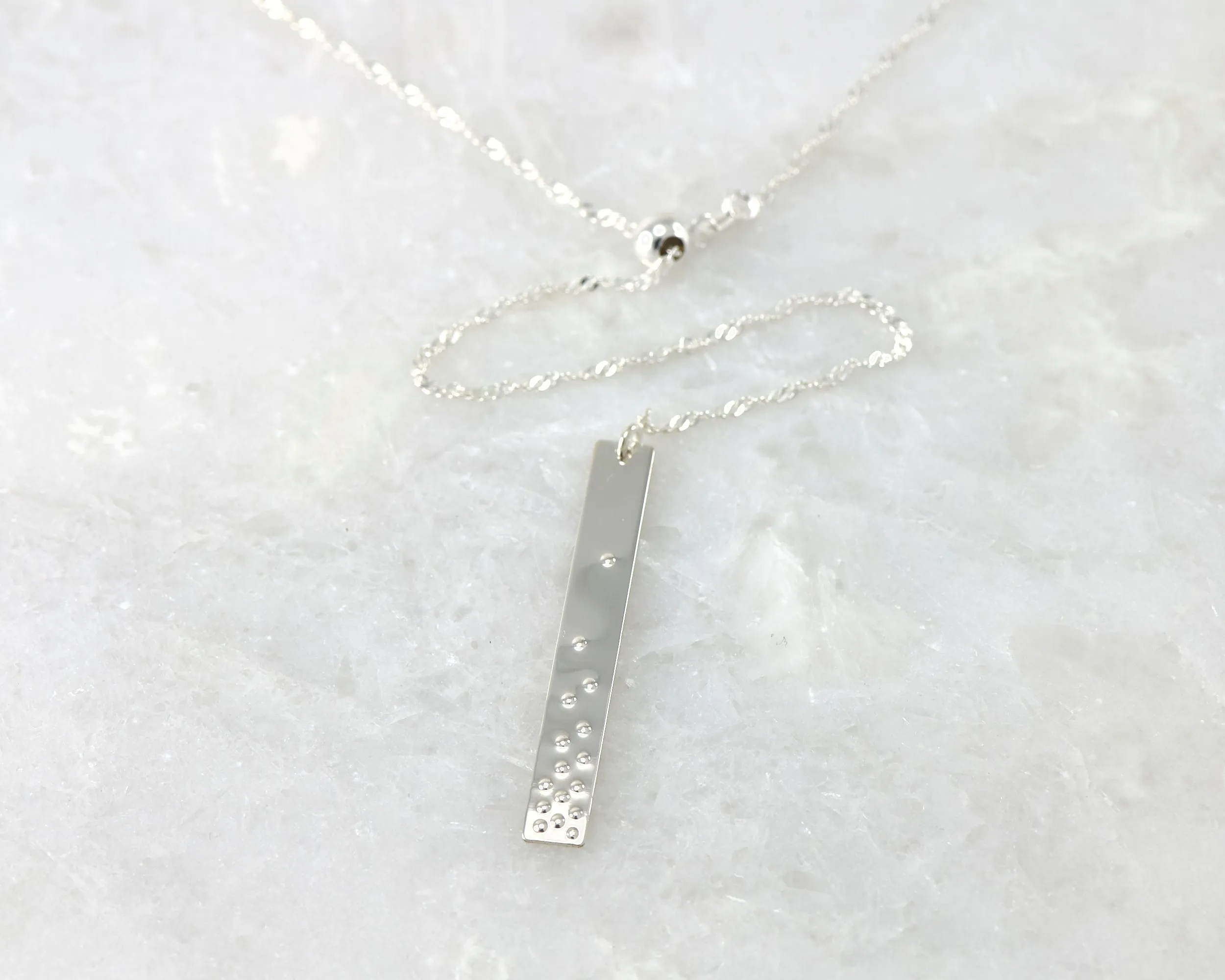 Silver Bar Y-Necklace