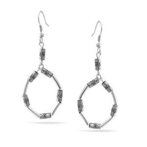 SILVER BEADS DROP EARRINGS #GLE1369RHD (HD6)