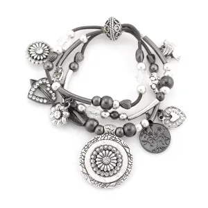 SILVER CHARM STRETCH BRACELETS  #SB28478 (CH2/R-BH1)