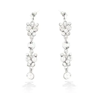 SILVER CRYSTAL EARRINGS  #FW5521-R-01 (OE24)