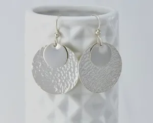 Silver Dangle Discs Earrings
