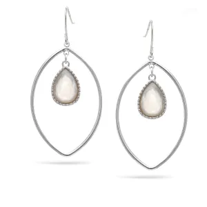 SILVER MOTHER OF PEARL TEARDROP EARRINGS #SWKK-8472IV