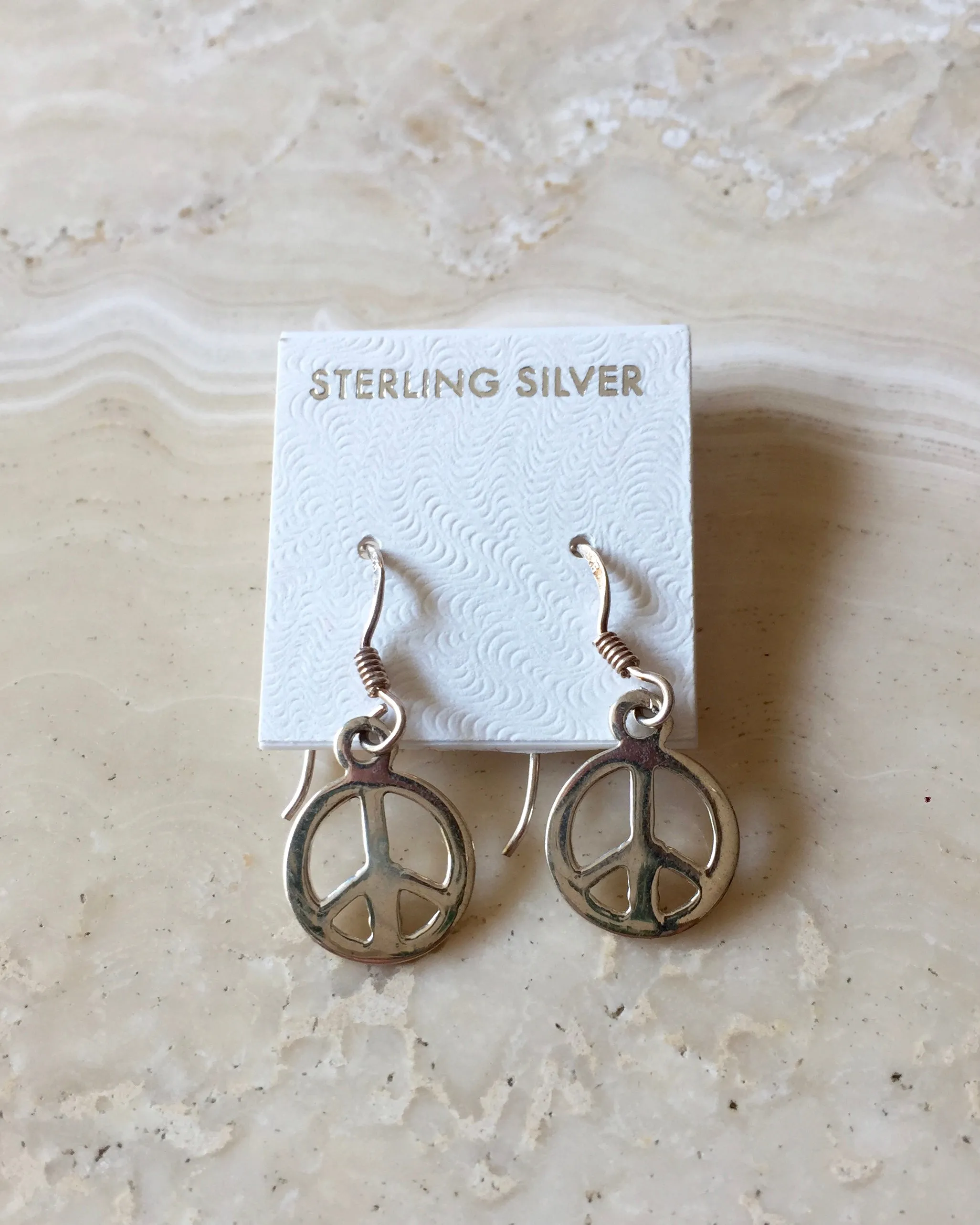 Silver Peace Earrings