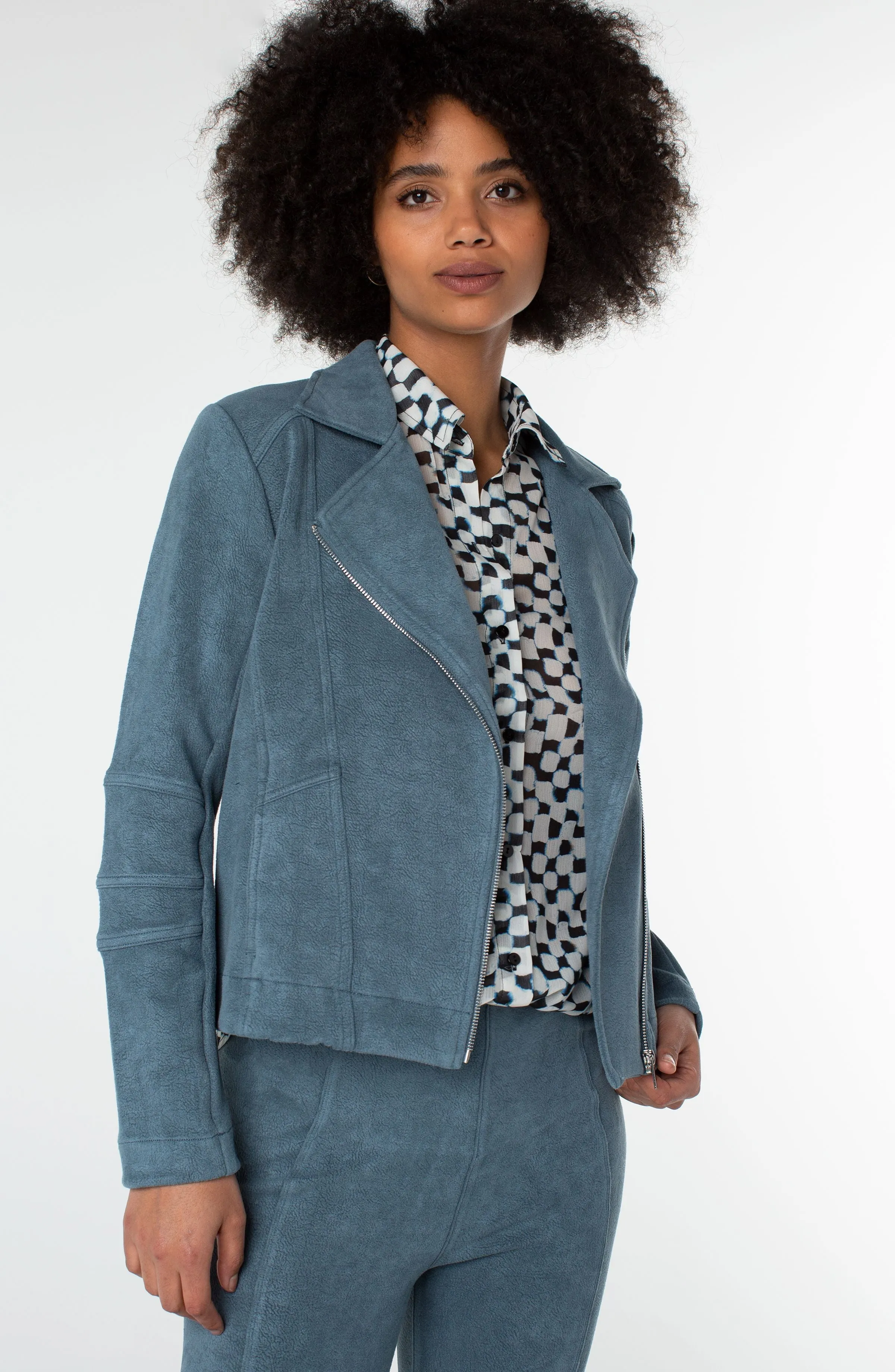 Slate Blue Bomber Jacket