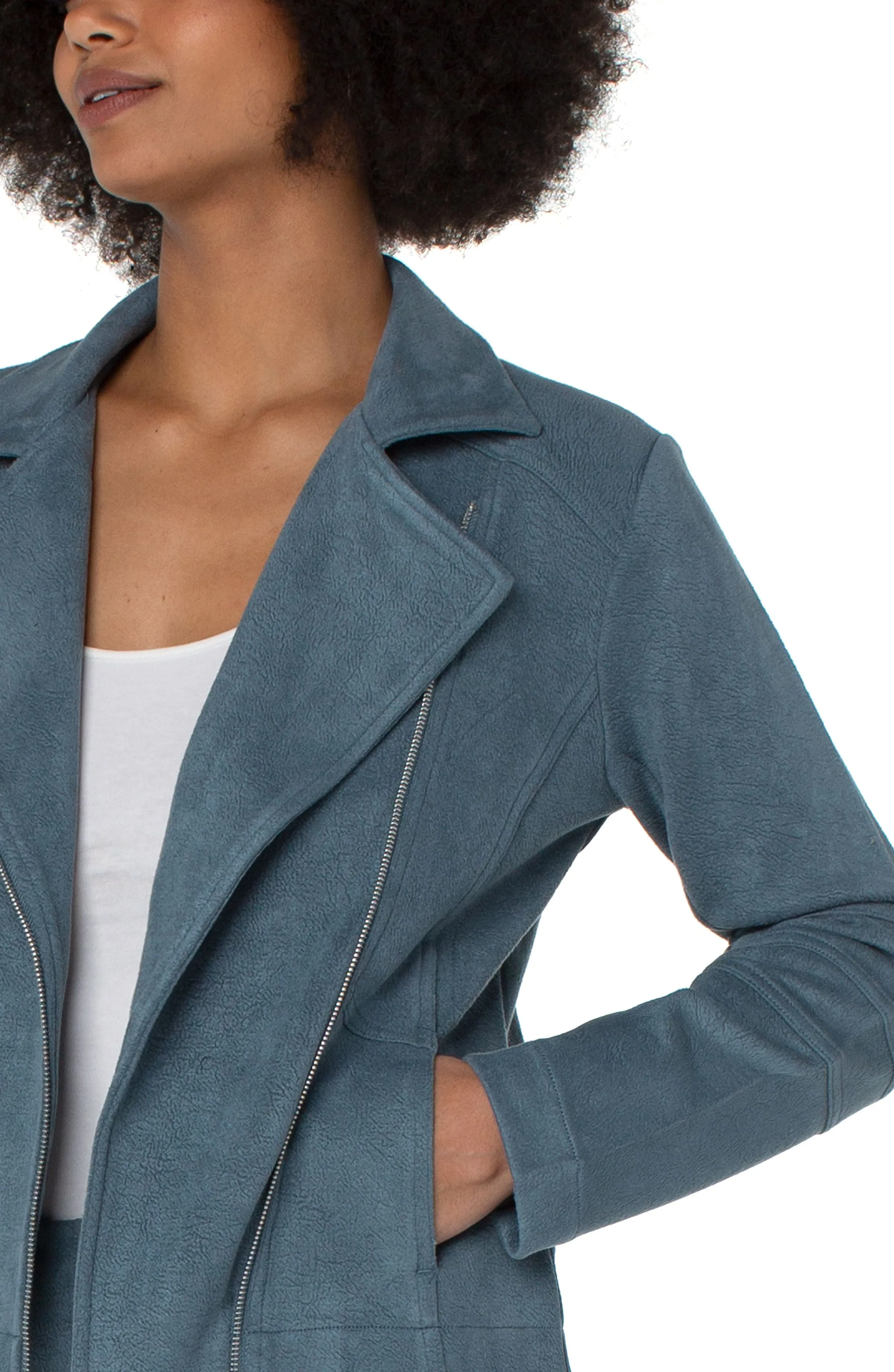 Slate Blue Bomber Jacket