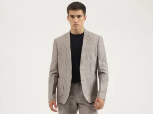 Slim Fit Lapel Collar Solid Blazer
