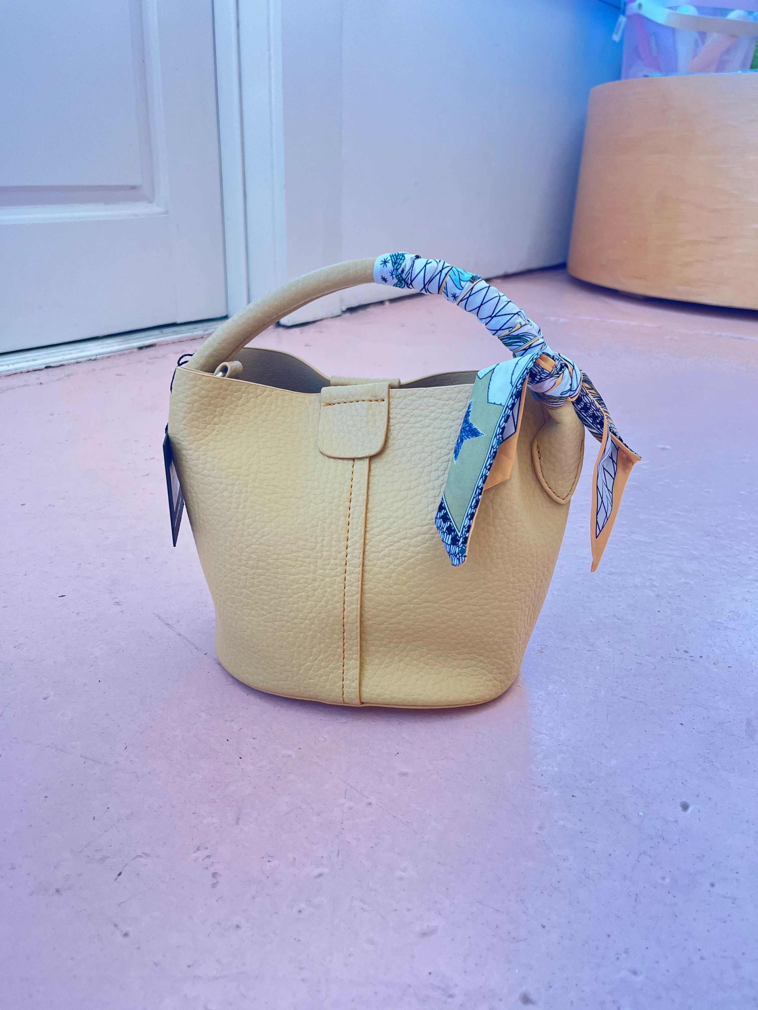 Small Bucket Bag with Scarf