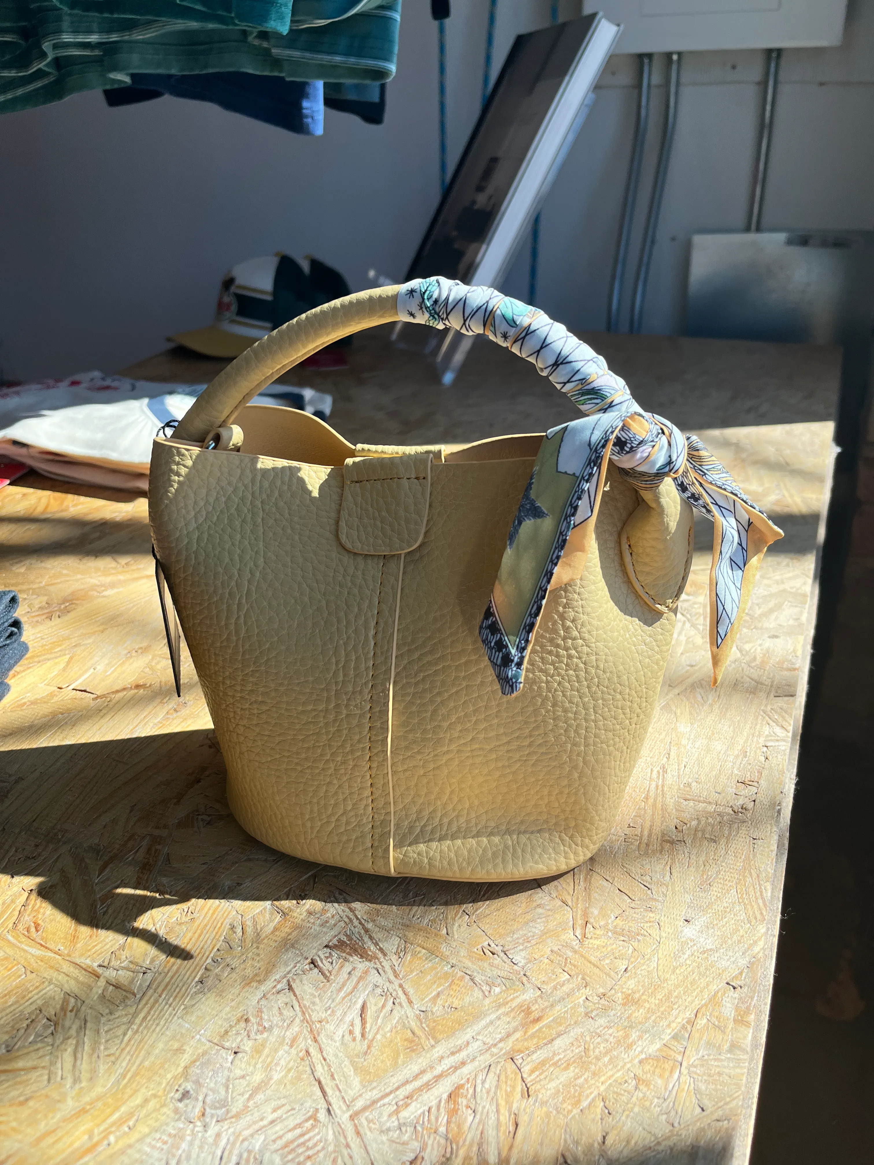 Small Bucket Bag with Scarf