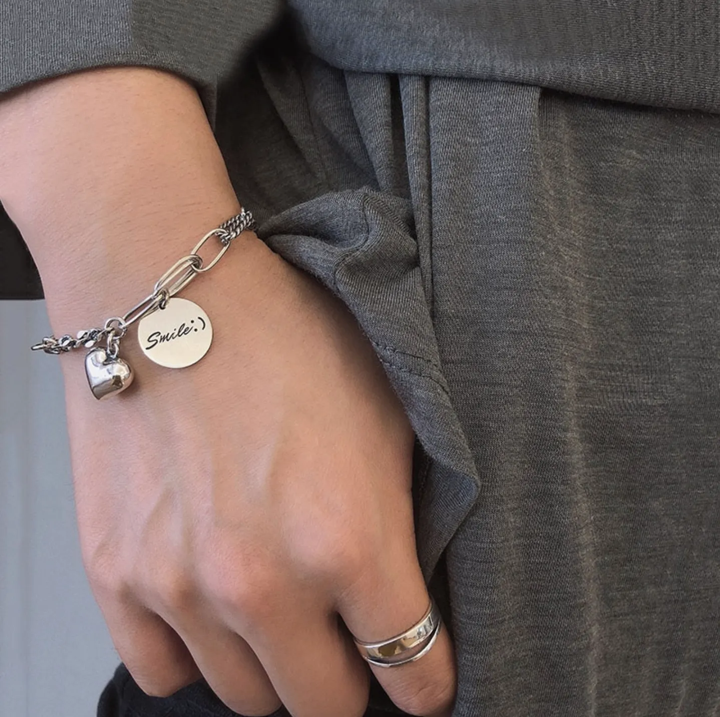 Smile & Heart Charm Bracelet