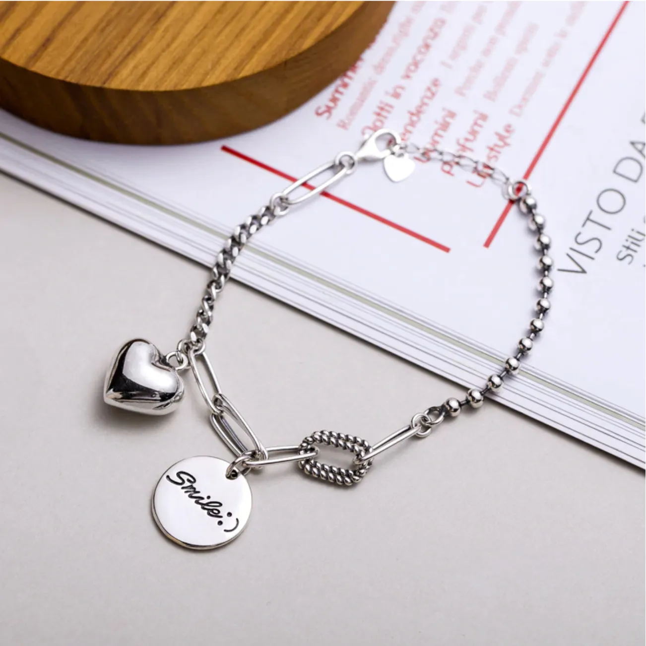 Smile & Heart Charm Bracelet