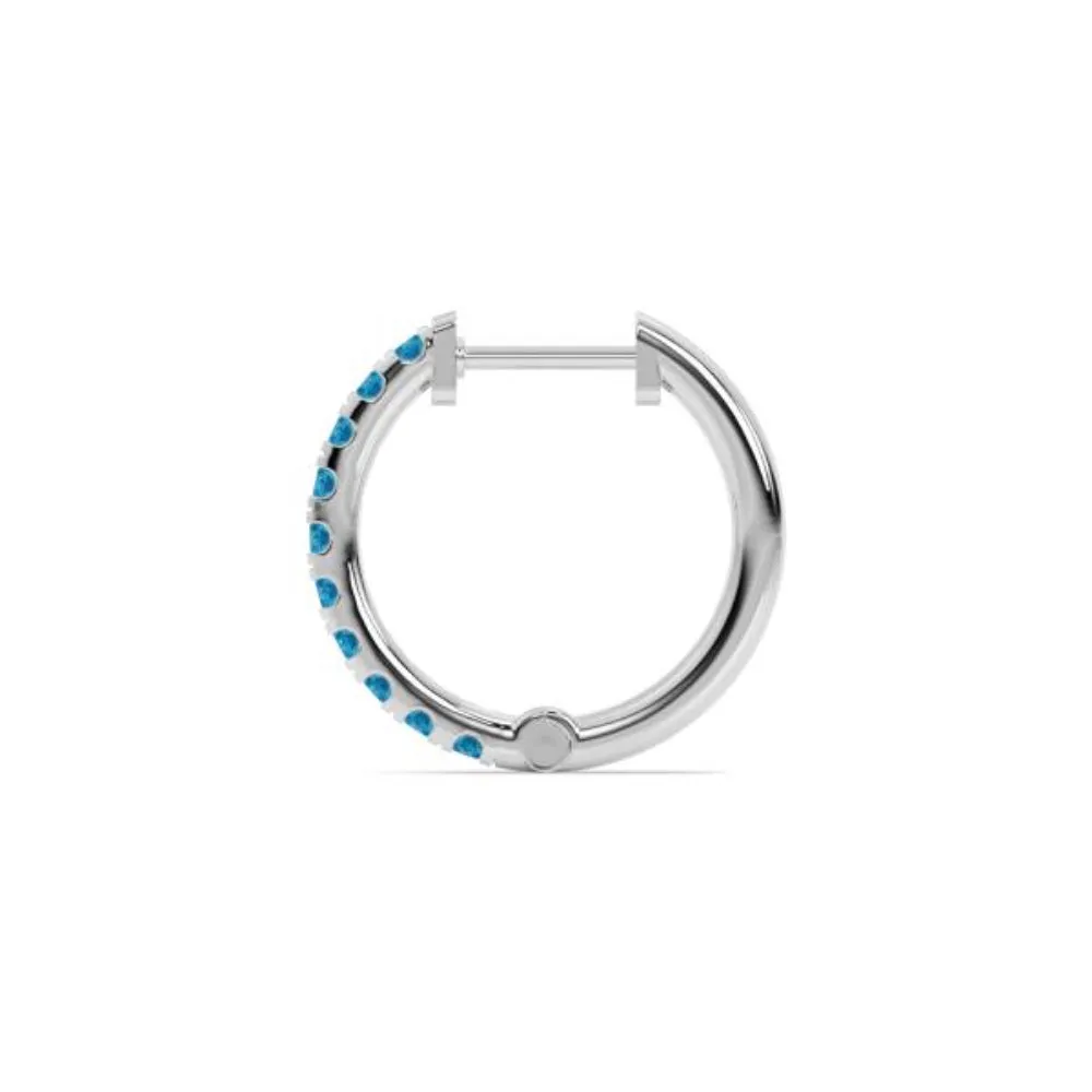 Smyth Jewelers 14k Gold Blue Topaz Hoop Earrings