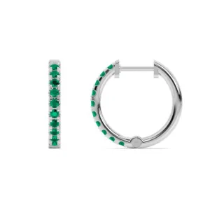Smyth Jewelers 14k Gold Emerald Hoop Earrings