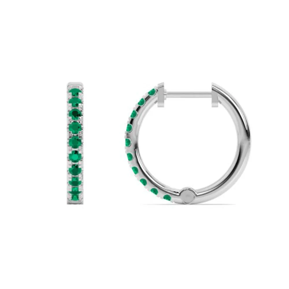 Smyth Jewelers 14k Gold Emerald Hoop Earrings