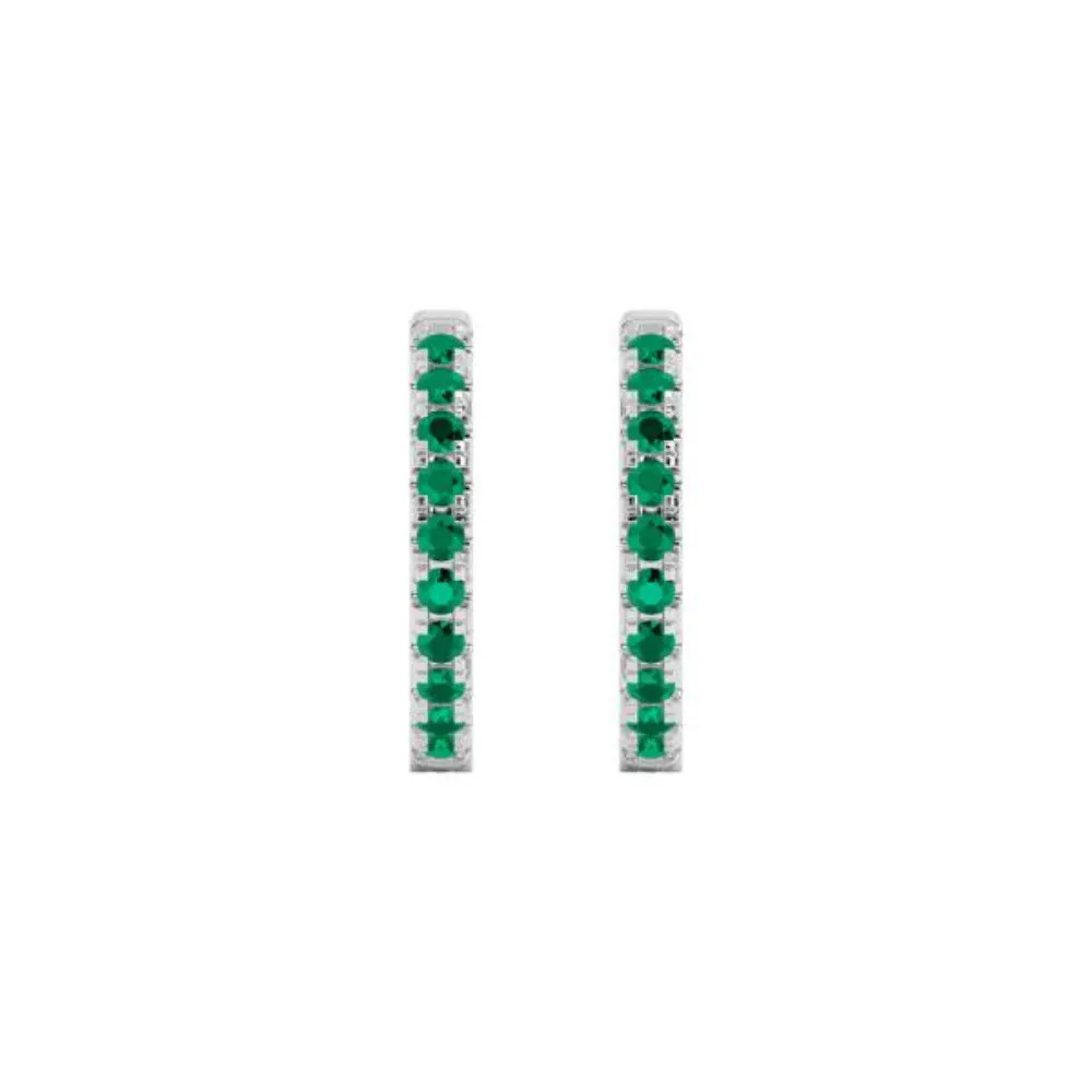 Smyth Jewelers 14k Gold Emerald Hoop Earrings