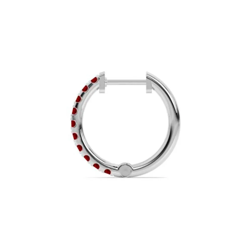 Smyth Jewelers 14k Gold Garnet Hoop Earrings
