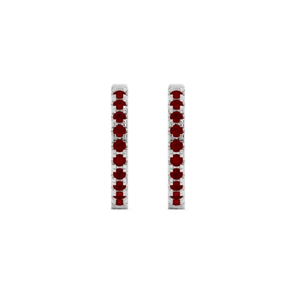 Smyth Jewelers 14k Gold Garnet Hoop Earrings