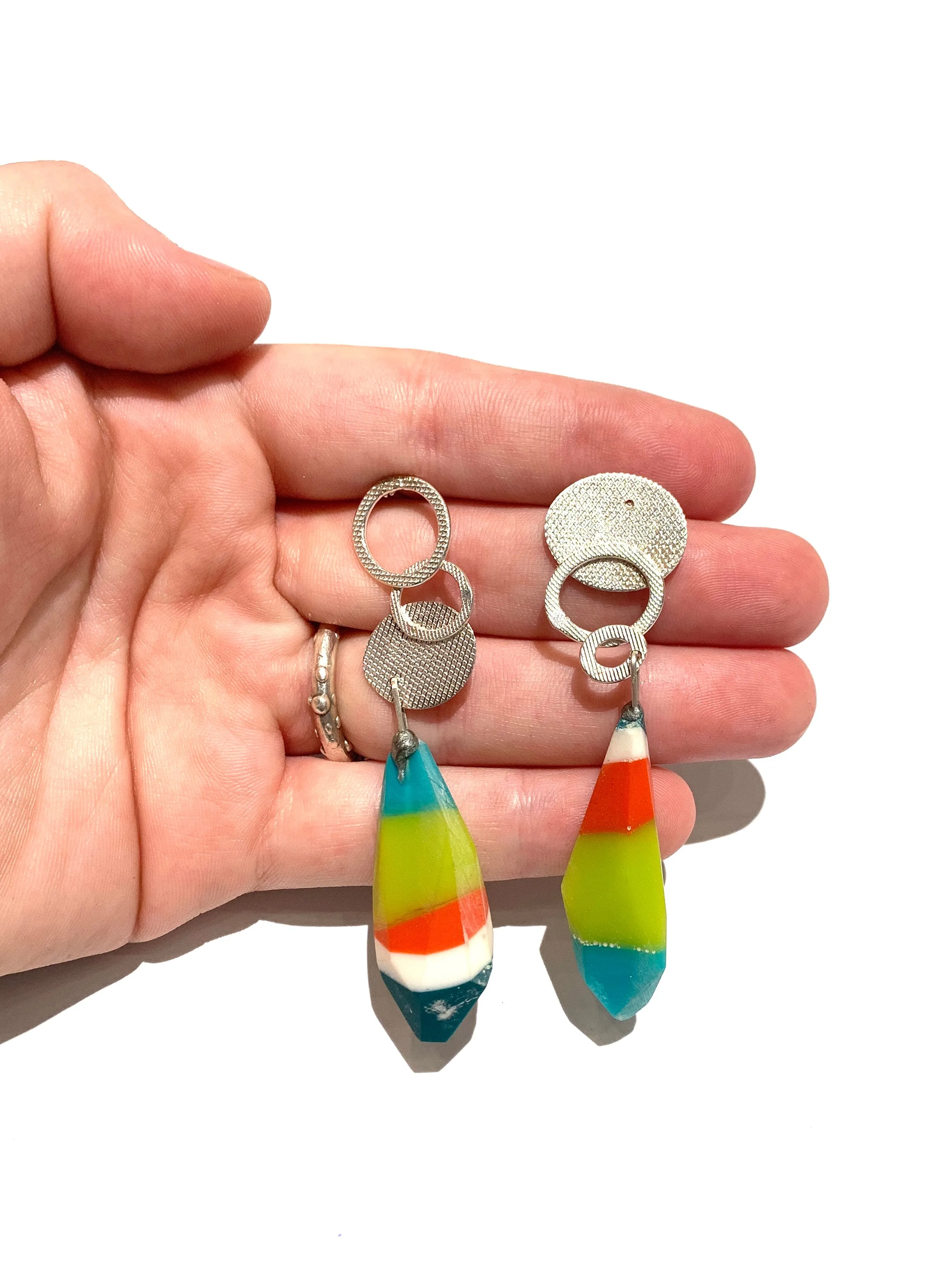 SNOU*- Paradise Collection Earrings / Orange and Green Hues