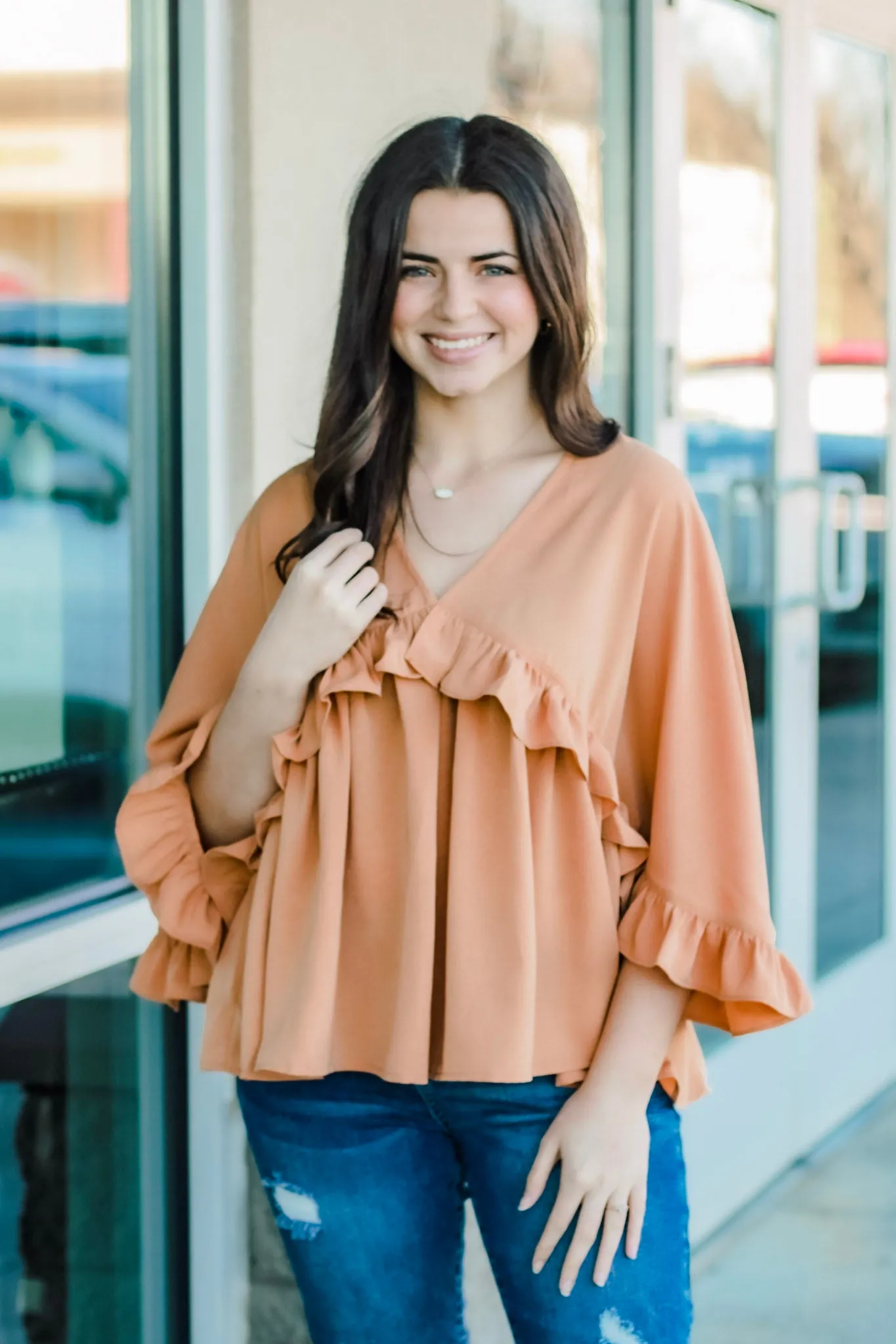 Soaking Up the Sun Ruffle Blouse