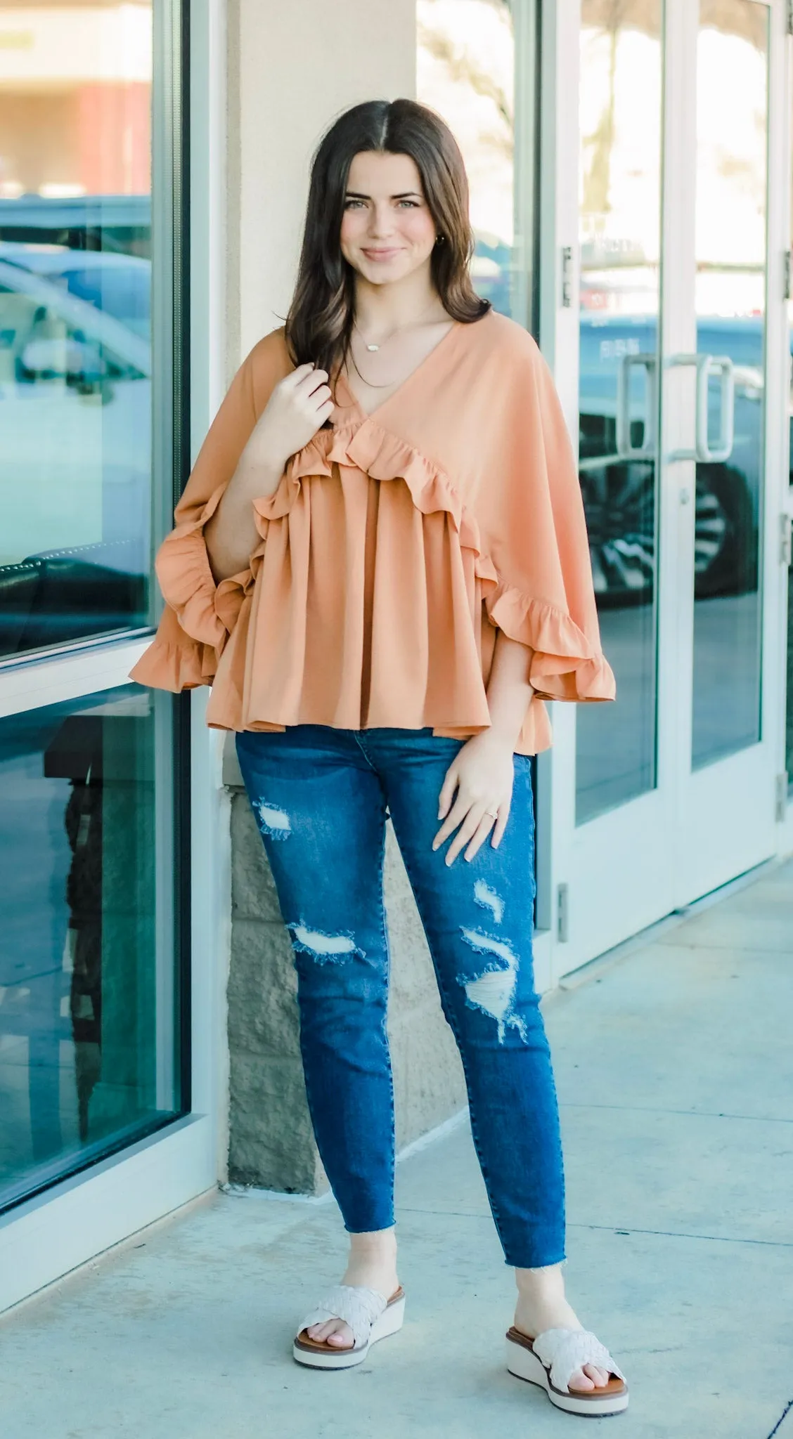 Soaking Up the Sun Ruffle Blouse